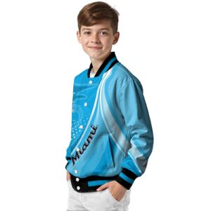 customized miami marlins wave patterns blue jacket trendy