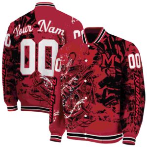 customized miami redhawks fishing art red jacket fashion forward