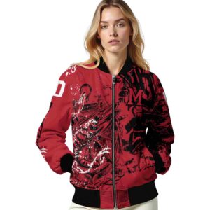 customized miami redhawks fishing art red jacket latest model
