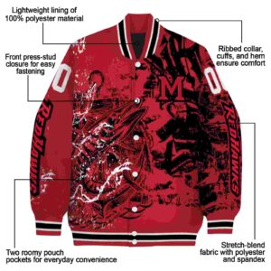 customized miami redhawks fishing art red jacket new arrival