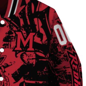 customized miami redhawks fishing art red jacket premium grade