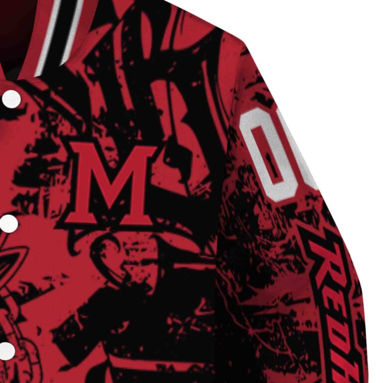 customized miami redhawks fishing art red jacket premium grade