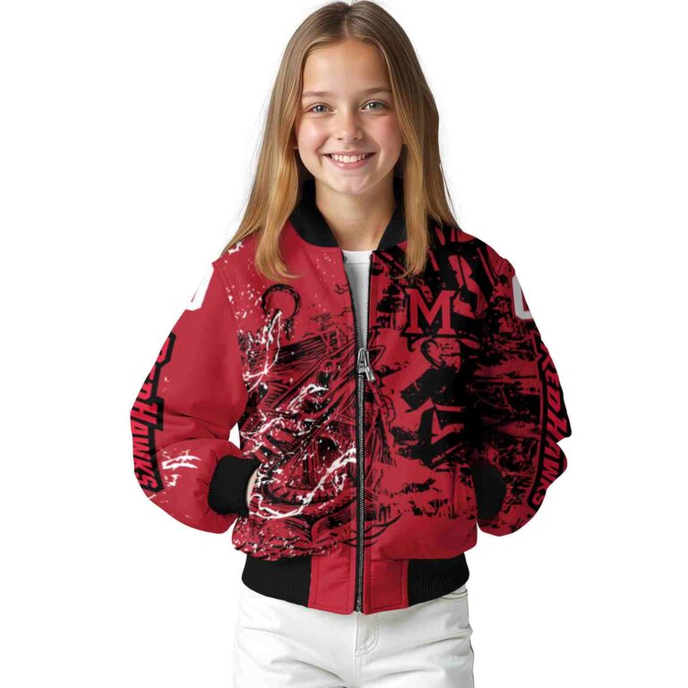 customized miami redhawks fishing art red jacket top rated