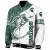 customized michigan state spartans fishing rod white jacket best selling
