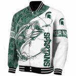 customized michigan state spartans fishing rod white jacket best selling