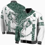 customized michigan state spartans fishing rod white jacket best selling