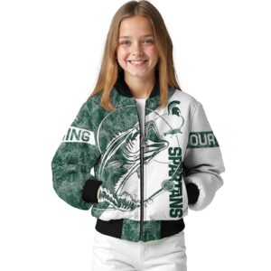 customized michigan state spartans fishing rod white jacket top rated