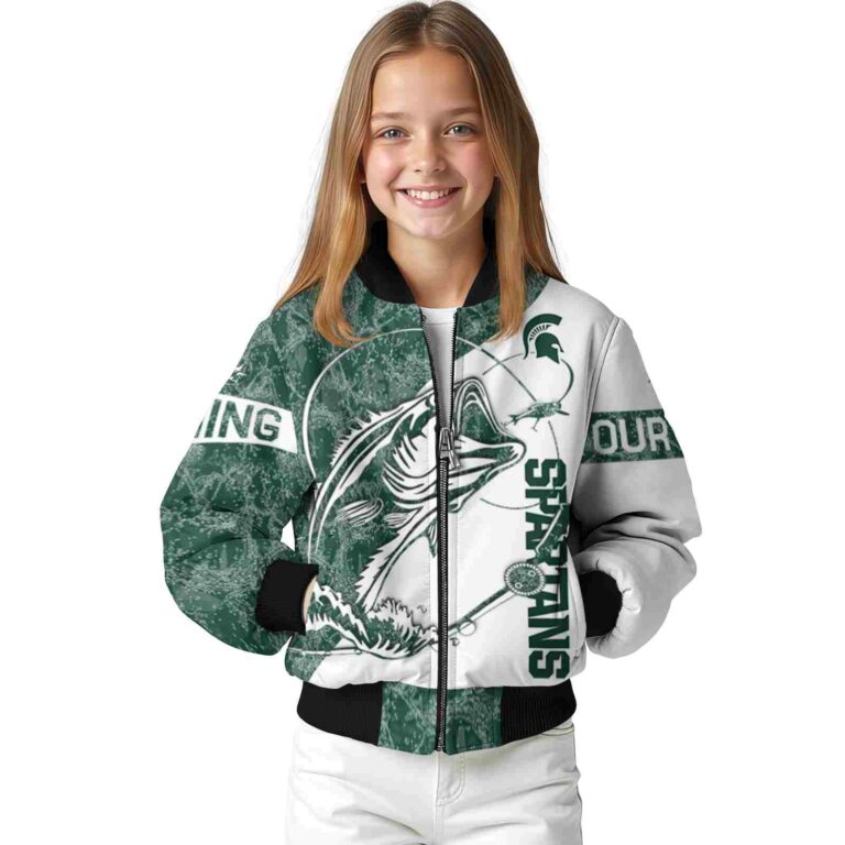customized michigan state spartans fishing rod white jacket top rated