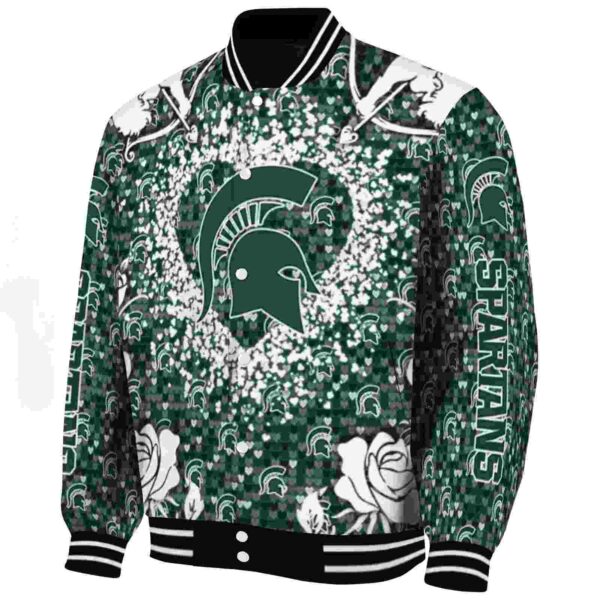 customized michigan state spartans heart explosion green jacket best selling