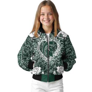 customized michigan state spartans heart explosion green jacket top rated