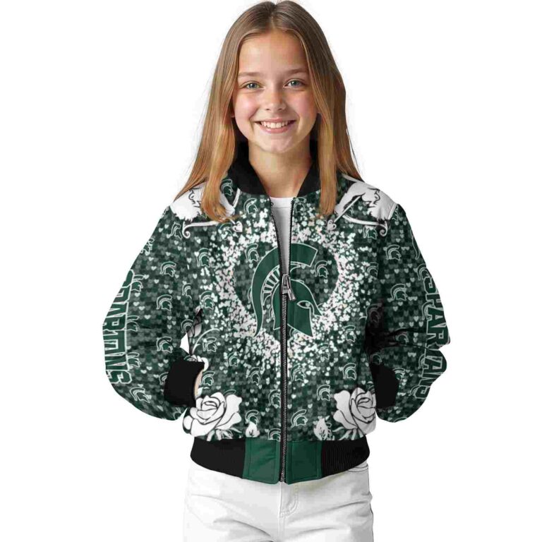 customized michigan state spartans heart explosion green jacket top rated