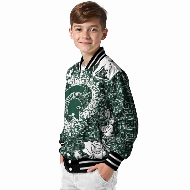 customized michigan state spartans heart explosion green jacket trendy