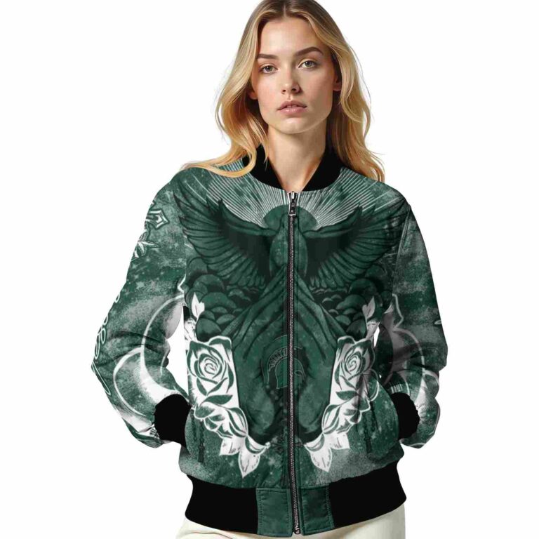customized michigan state spartans praying hands green jacket latest model
