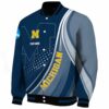 customized michigan wolverines wave patterns blue jacket best selling