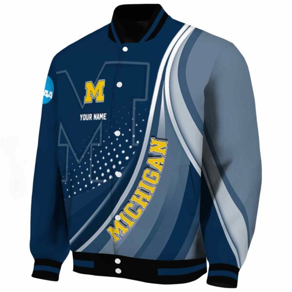 customized michigan wolverines wave patterns blue jacket best selling
