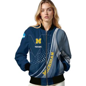 customized michigan wolverines wave patterns blue jacket latest model