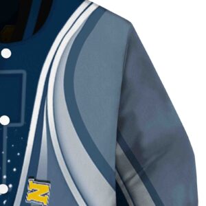 customized michigan wolverines wave patterns blue jacket premium grade