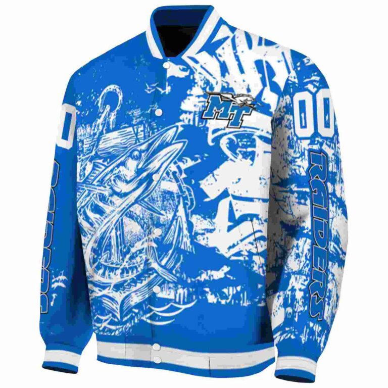 customized middle tennessee blue raiders fishing art blue jacket best selling