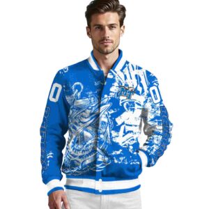customized middle tennessee blue raiders fishing art blue jacket high quality