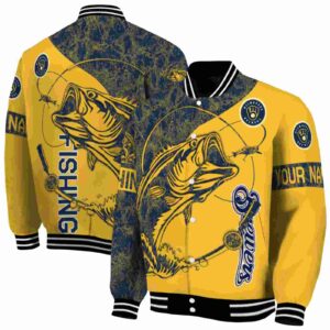 customized milwaukee brewers fishing rod yellow jacket fashion forward