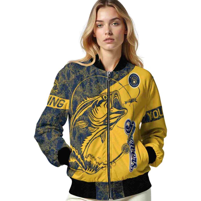 customized milwaukee brewers fishing rod yellow jacket latest model