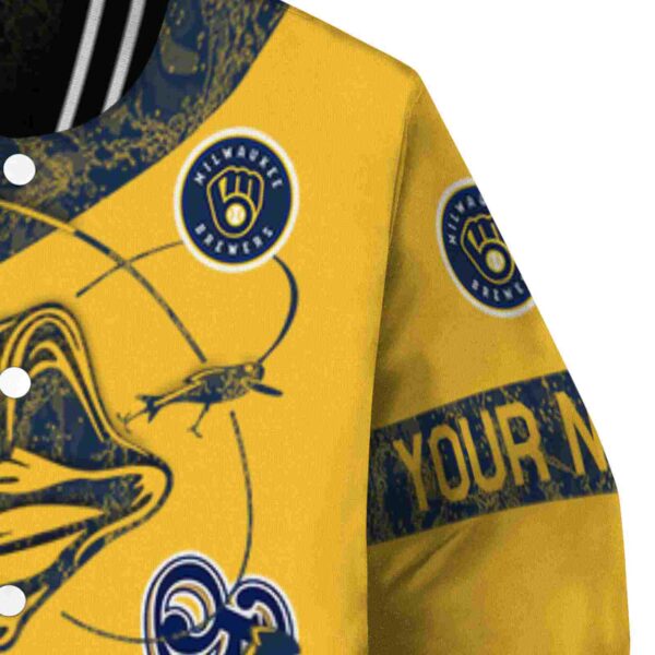 customized milwaukee brewers fishing rod yellow jacket premium grade