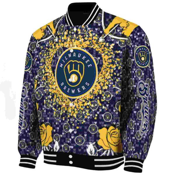 customized milwaukee brewers heart explosion navy blue jacket best selling