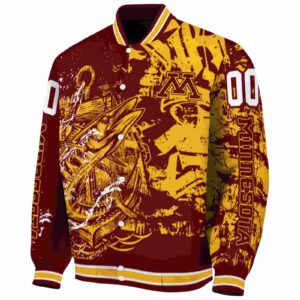 customized minnesota golden gophers fishing art maroon jacket best selling