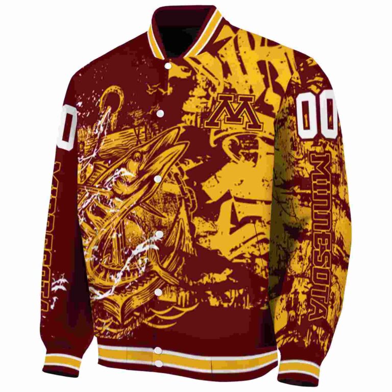 customized minnesota golden gophers fishing art maroon jacket best selling