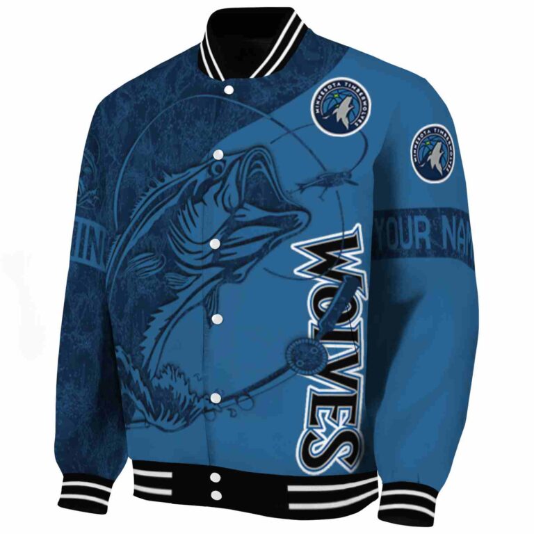 customized minnesota timberwolves fishing rod blue jacket best selling