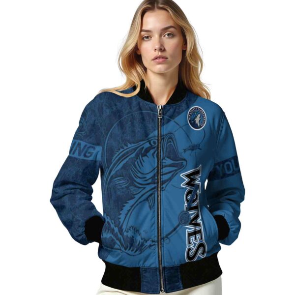 customized minnesota timberwolves fishing rod blue jacket latest model