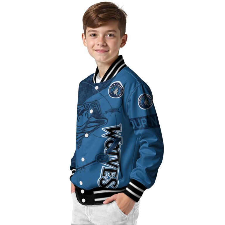 customized minnesota timberwolves fishing rod blue jacket trendy