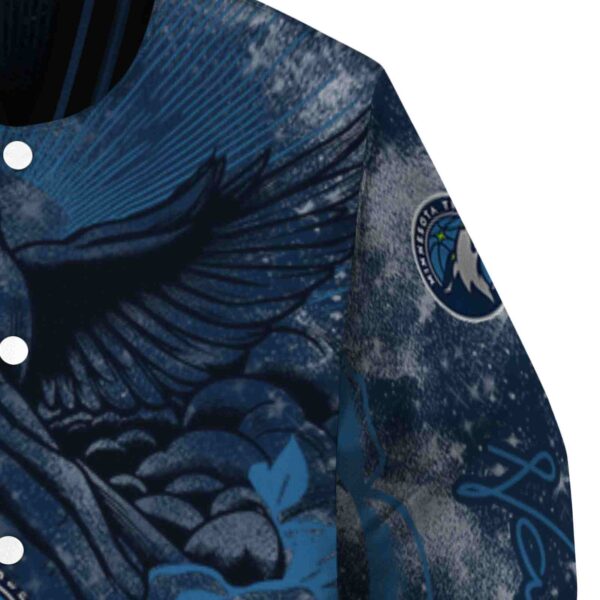 customized minnesota timberwolves praying hands midnight blue jacket premium grade
