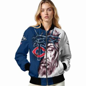 customized minnesota twins jesus tears navy white jacket latest model