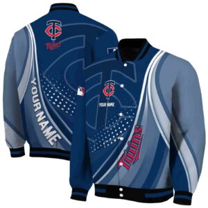 customized minnesota twins wave patterns navy jacket fashion forward
