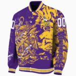 customized minnesota vikings fishing art purple jacket best selling