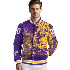 customized minnesota vikings fishing art purple jacket high quality