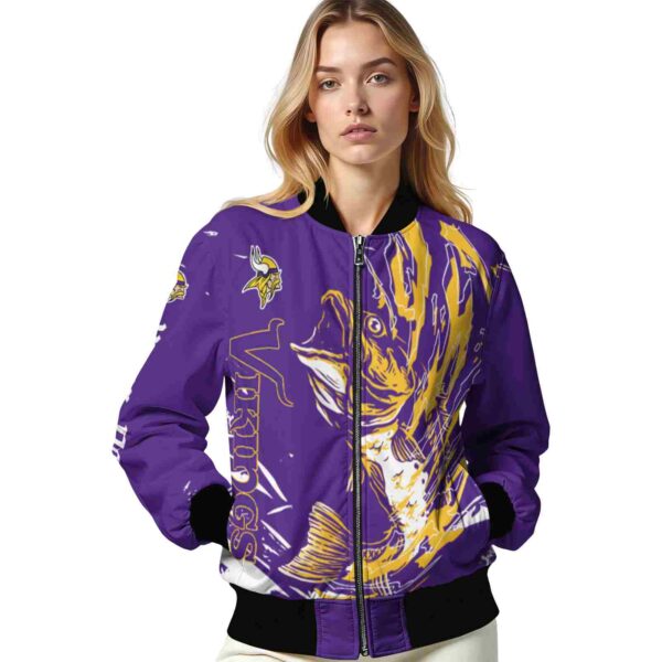customized minnesota vikings fishing passion purple white jacket latest model