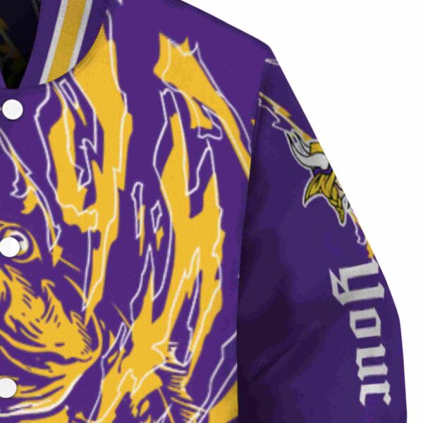 customized minnesota vikings fishing passion purple white jacket premium grade