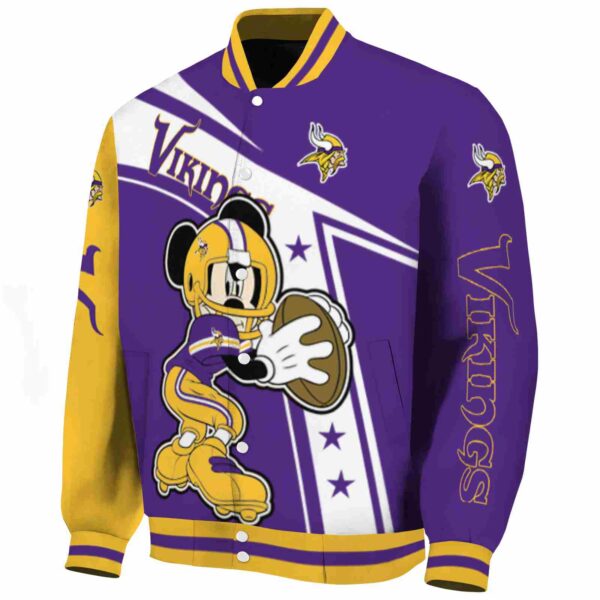 customized minnesota vikings mickey football purple white jacket best selling