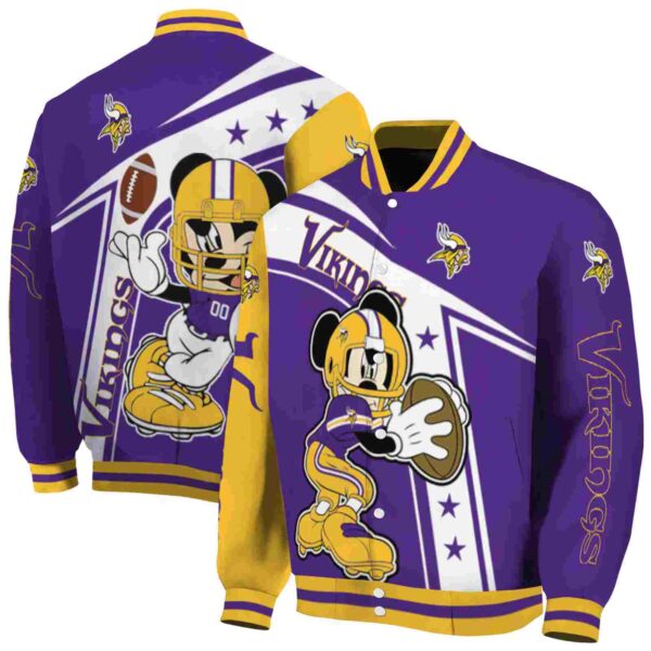 customized minnesota vikings mickey football purple white jacket fashion forward