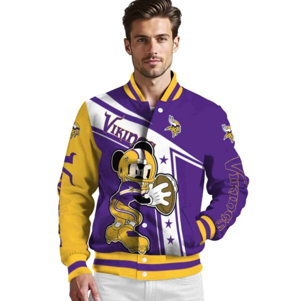 customized minnesota vikings mickey football purple white jacket high quality