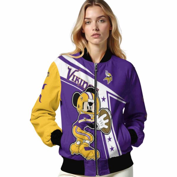 customized minnesota vikings mickey football purple white jacket latest model