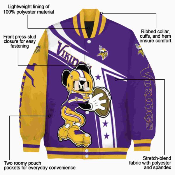 customized minnesota vikings mickey football purple white jacket new arrival
