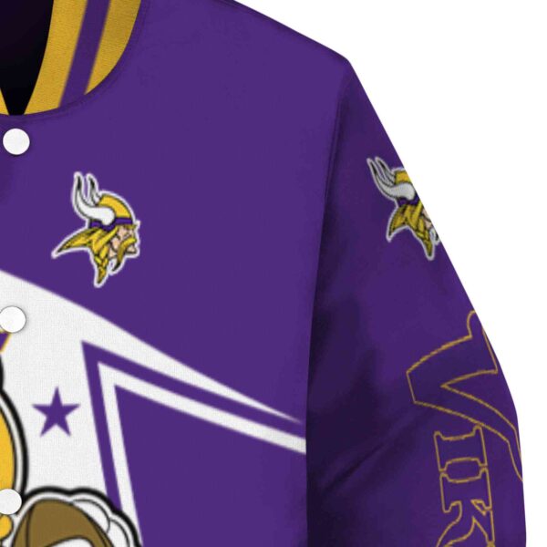 customized minnesota vikings mickey football purple white jacket premium grade