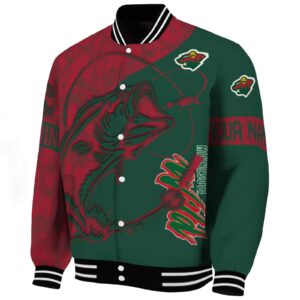 customized minnesota wild fishing rod green jacket best selling