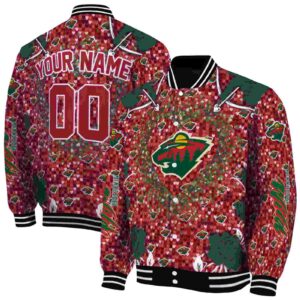 customized minnesota wild heart explosion red jacket fashion forward