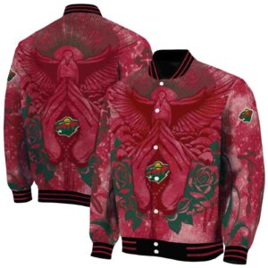customized minnesota wild praying hands red jacket fashion forward