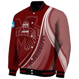 customized mississippi state bulldogs wave patterns maroon jacket best selling