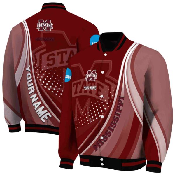 customized mississippi state bulldogs wave patterns maroon jacket fashion forward